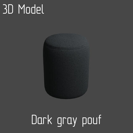 Dark gray pouf